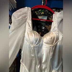 Miss Ord Wedding White Dress Bishop Sleeves Corset